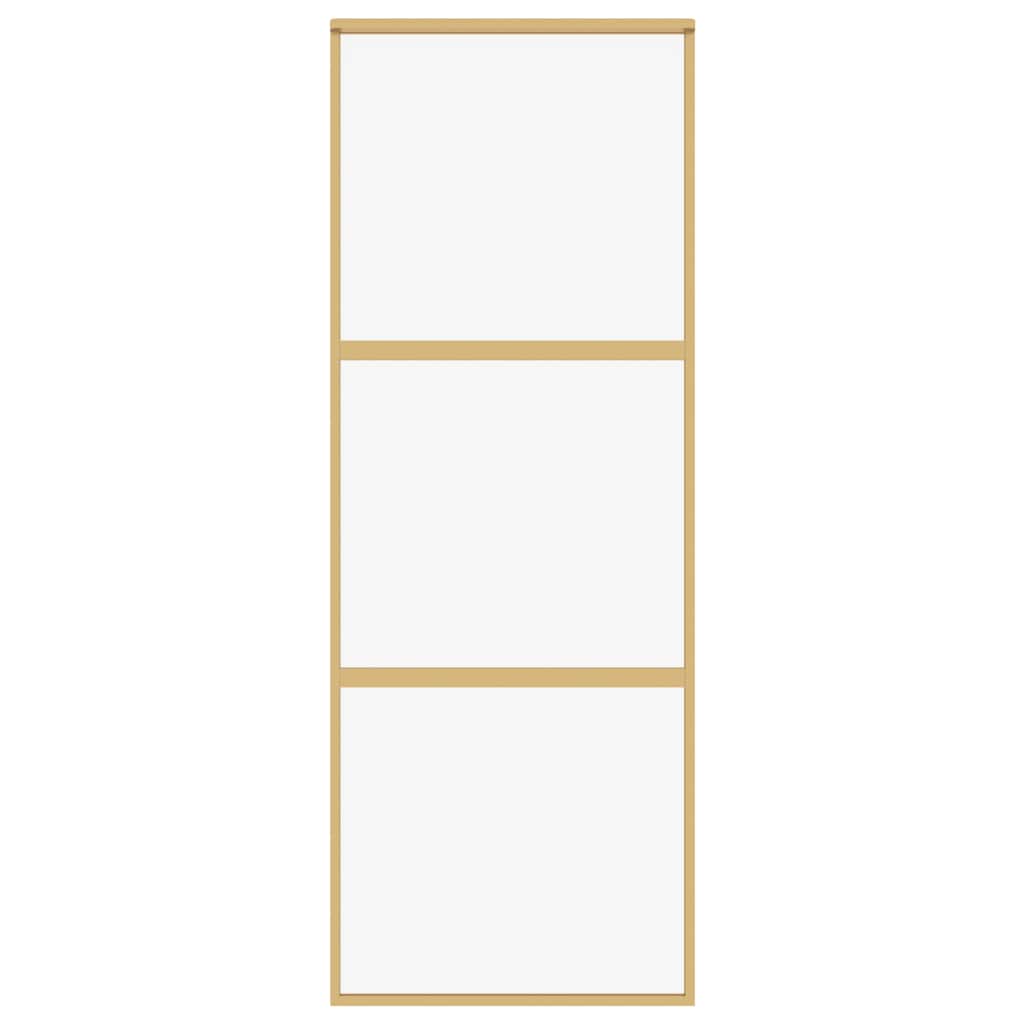vidaXL Schiebetür Golden 76x205 cm ESG-Klarglas und Aluminium