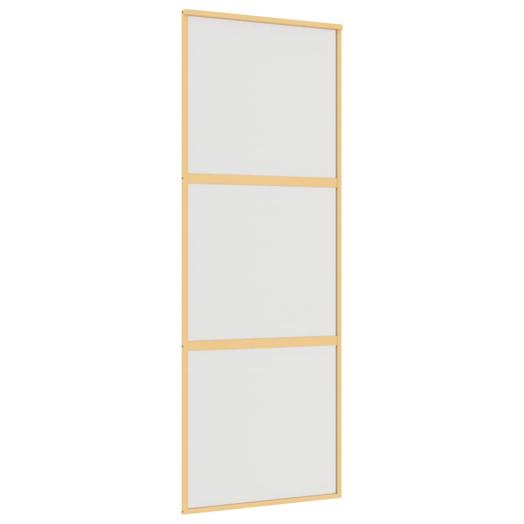 vidaXL Schiebetür Golden 76x205 cm Matt ESG-Glas und Aluminium