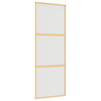 vidaXL Schiebetür Golden 76x205 cm Matt ESG-Glas und Aluminium