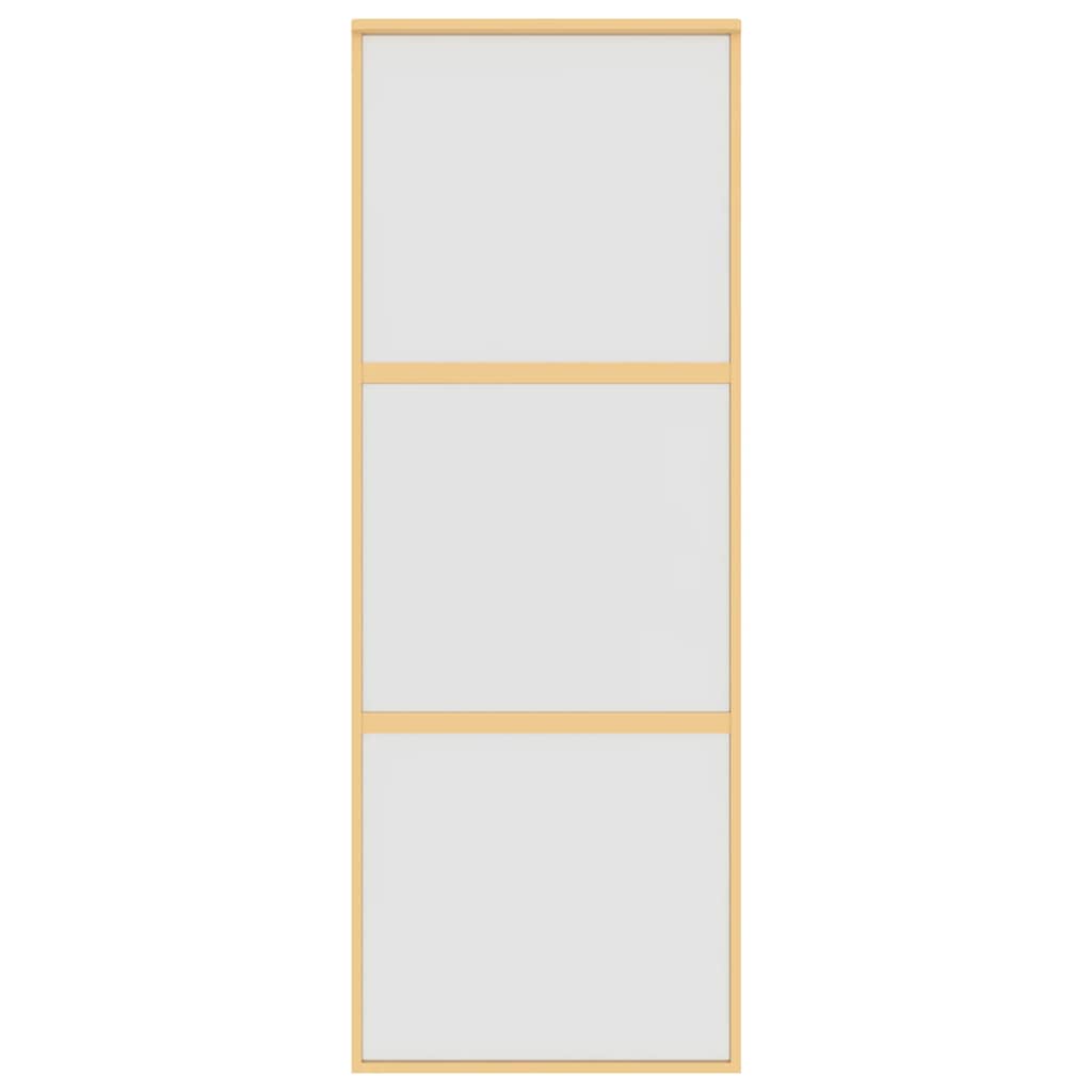 vidaXL Schiebetür Golden 76x205 cm Matt ESG-Glas und Aluminium