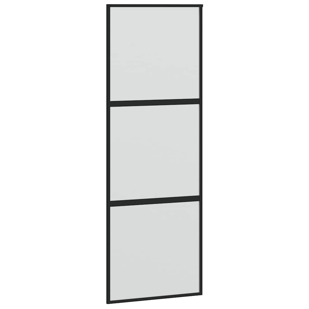 vidaXL Schiebetür Schwarz 76x205 cm Hartglas und Aluminium