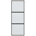 vidaXL Schiebetür Schwarz 76x205 cm Hartglas und Aluminium