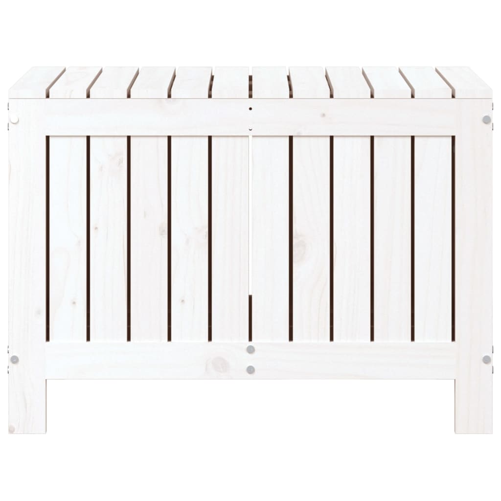 vidaXL Gartentruhe Weiß 76x42,5x54 cm Massivholz Kiefer