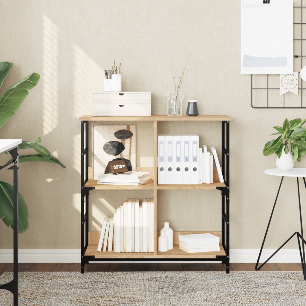 vidaXL Bücherregal Sonoma-Eiche 78,5x33x82 cm Holzwerkstoff