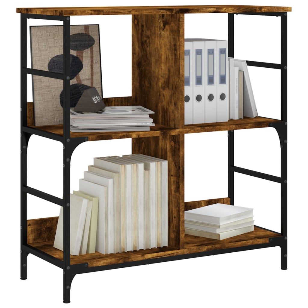 vidaXL Bücherregal Räuchereiche 78,5x33x82 cm Holzwerkstoff