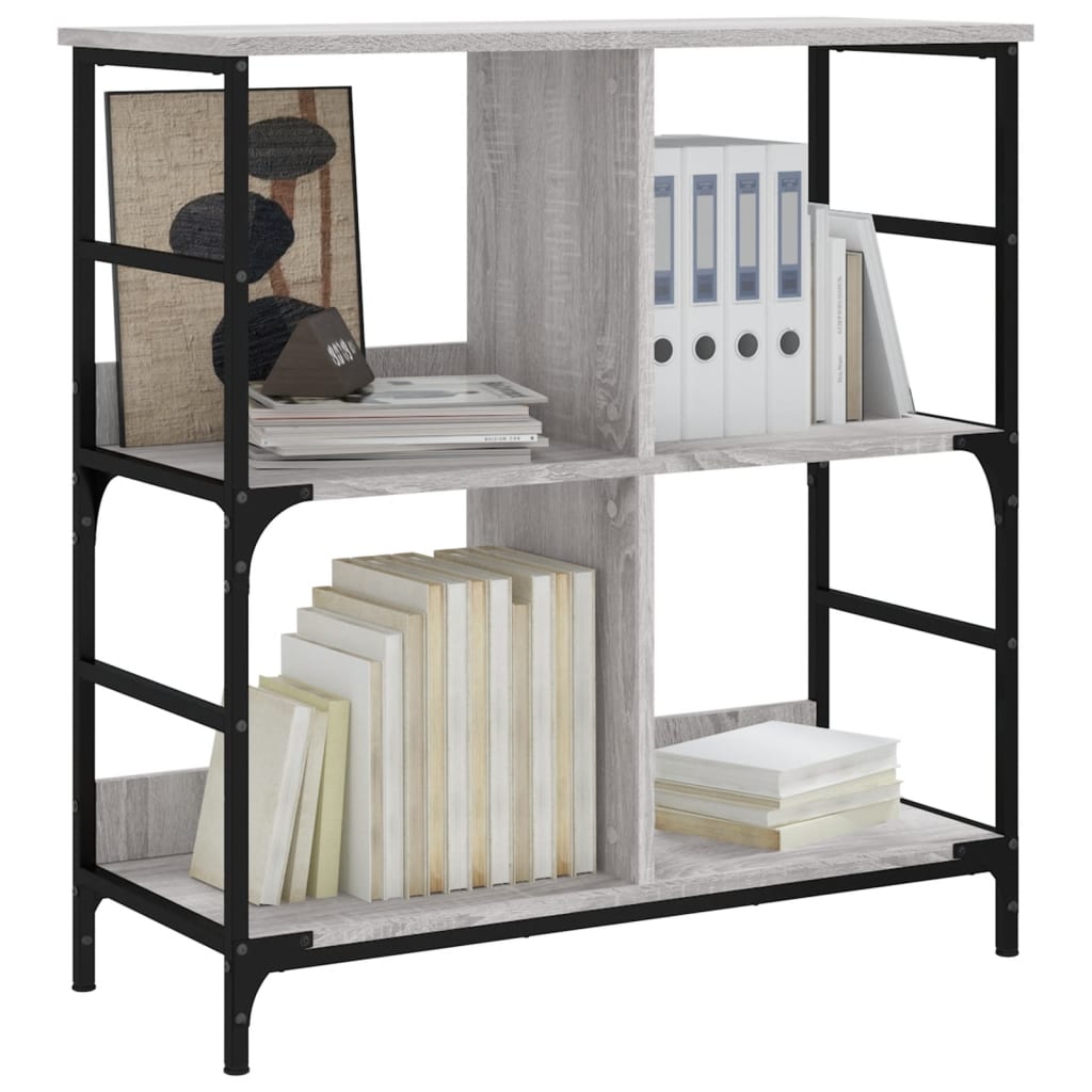 vidaXL Bücherregal Grau Sonoma 78,5x33x82 cm Holzwerkstoff