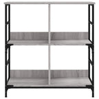 vidaXL Bücherregal Grau Sonoma 78,5x33x82 cm Holzwerkstoff