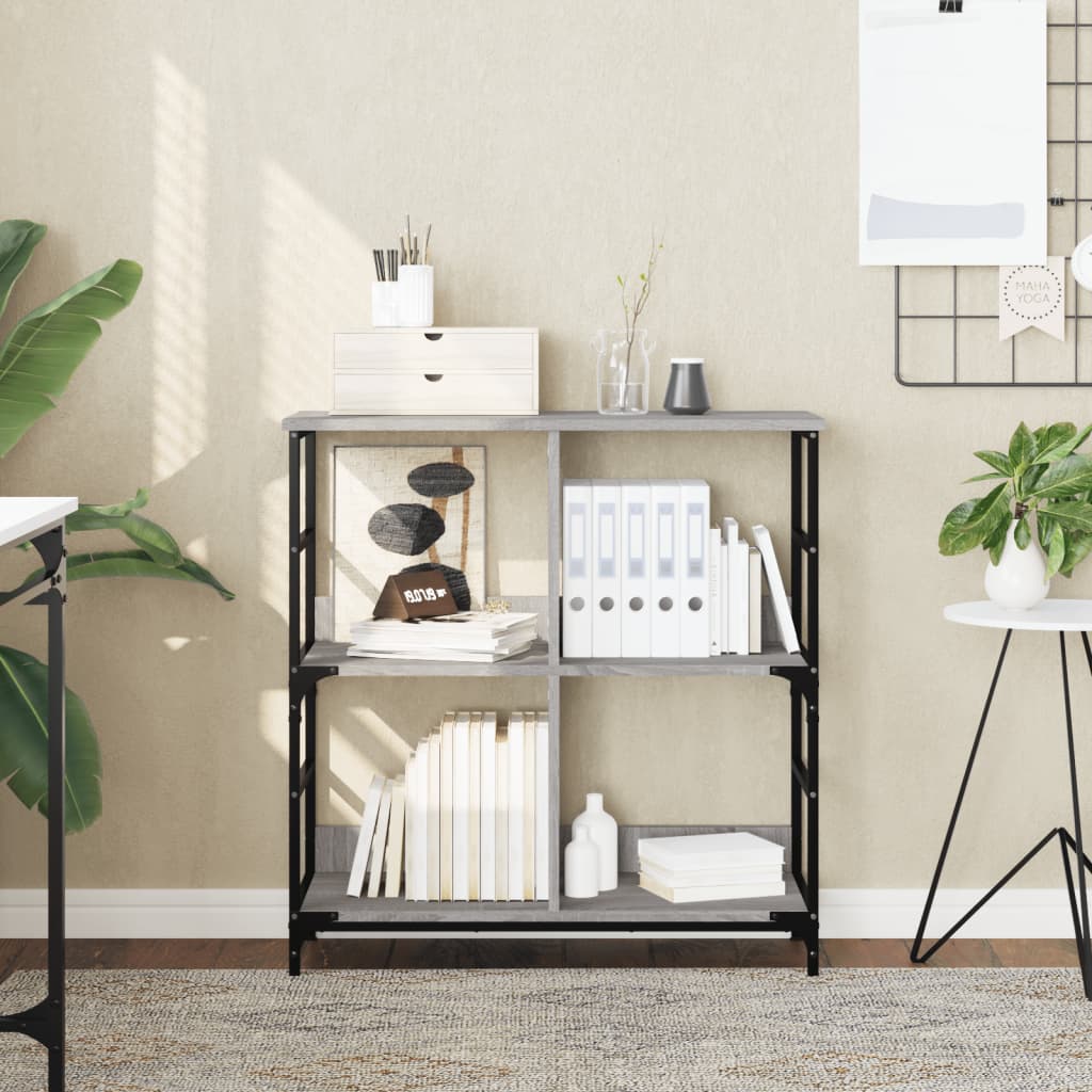 vidaXL Bücherregal Grau Sonoma 78,5x33x82 cm Holzwerkstoff