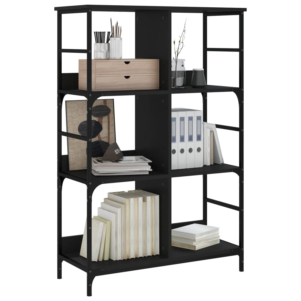 vidaXL Bücherregal Schwarz 78,5x33x117,5 cm Holzwerkstoff