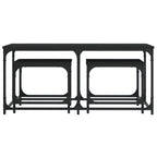 vidaXL Satztische 3 Stk. Schwarz Holzwerkstoff