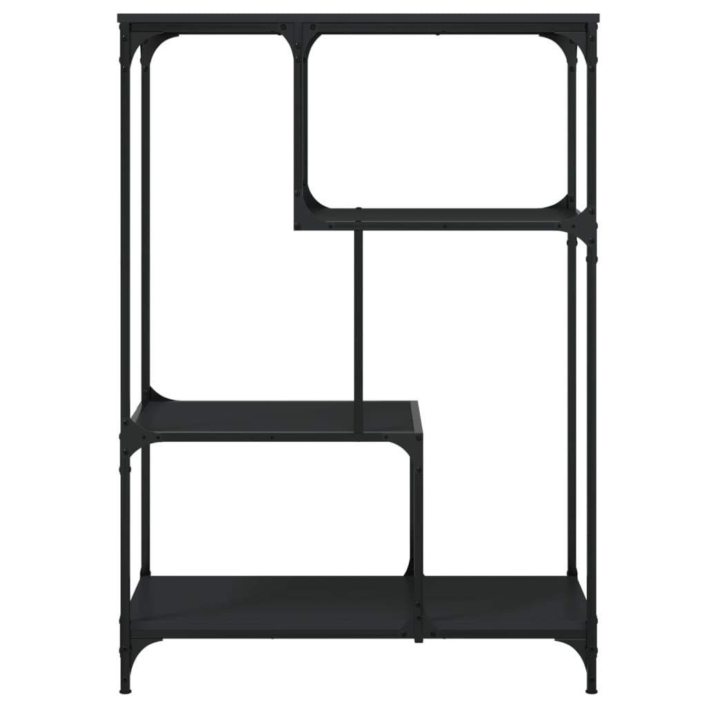 vidaXL Bücherregal Schwarz 81x36x115 cm Holzwerkstoff und Stahl