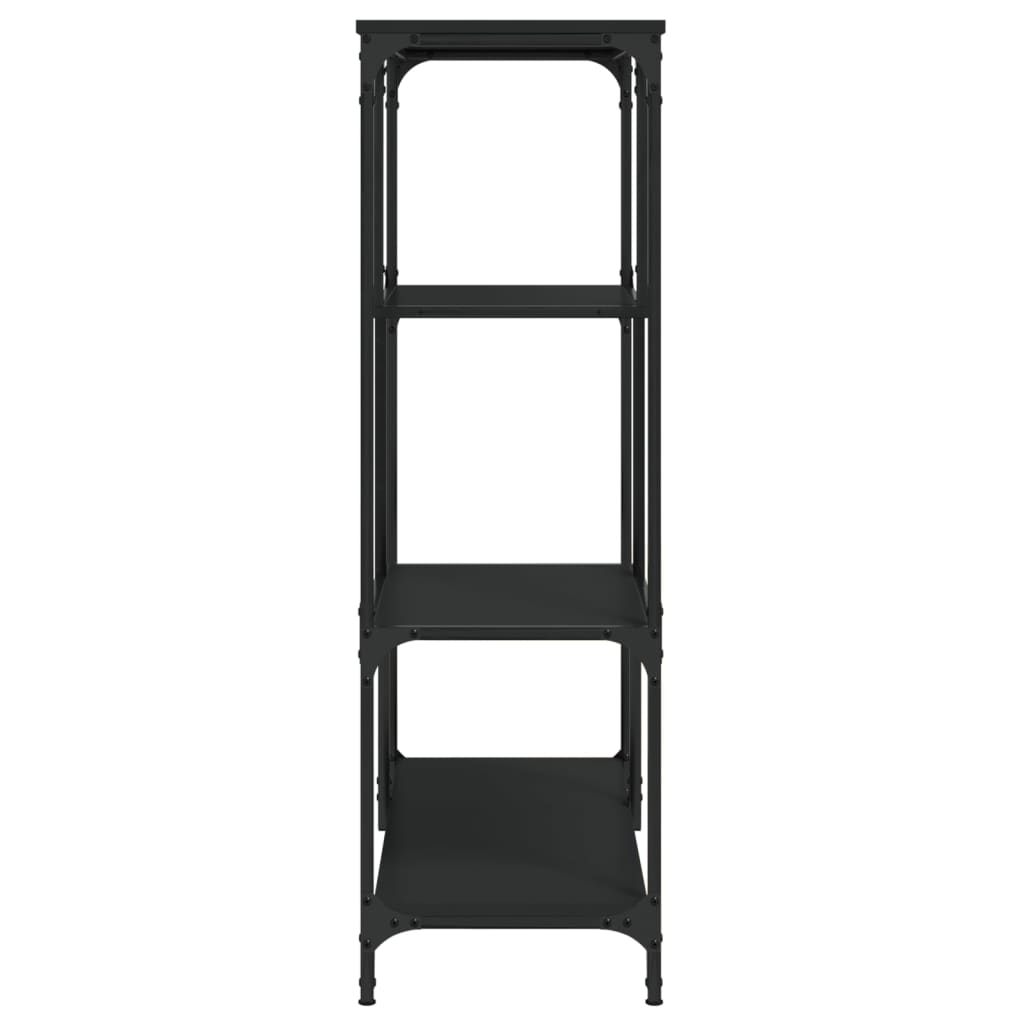 vidaXL Bücherregal Schwarz 81x36x115 cm Holzwerkstoff und Stahl