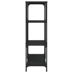 vidaXL Bücherregal Schwarz 81x36x115 cm Holzwerkstoff und Stahl