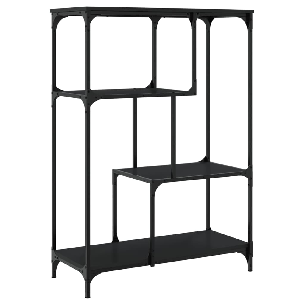 vidaXL Bücherregal Schwarz 81x36x115 cm Holzwerkstoff und Stahl