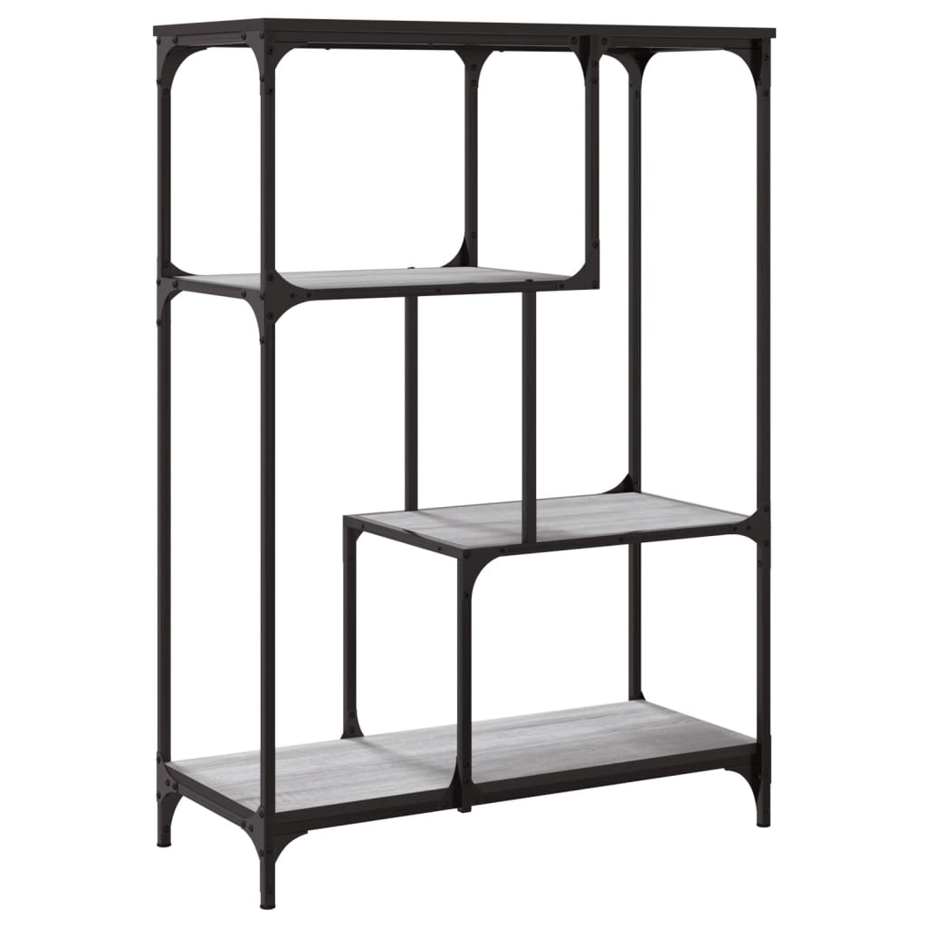 vidaXL Bücherregal Grau Sonoma 81x36x115 cm Holzwerkstoff und Stahl