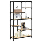 vidaXL Bücherregal Sonoma-Eiche 99x35,5x176 cm Holzwerkstoff und Stahl