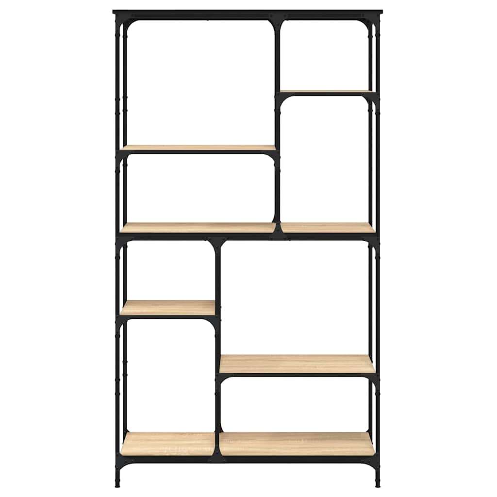 vidaXL Bücherregal Sonoma-Eiche 99x35,5x176 cm Holzwerkstoff und Stahl