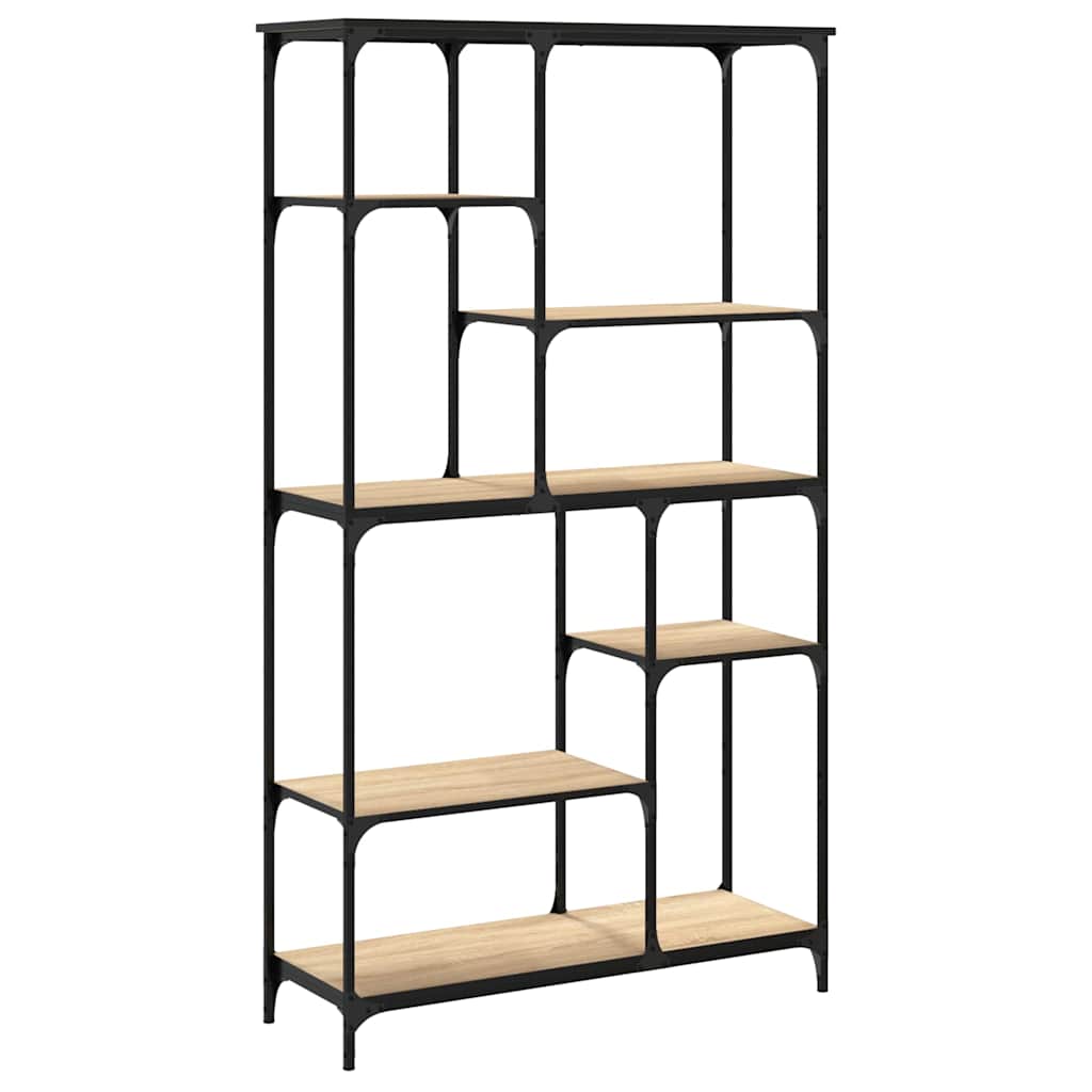 vidaXL Bücherregal Sonoma-Eiche 99x35,5x176 cm Holzwerkstoff und Stahl