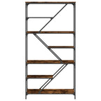 vidaXL Bücherregal Räuchereiche 91x36x176 cm Holzwerkstoff und Stahl