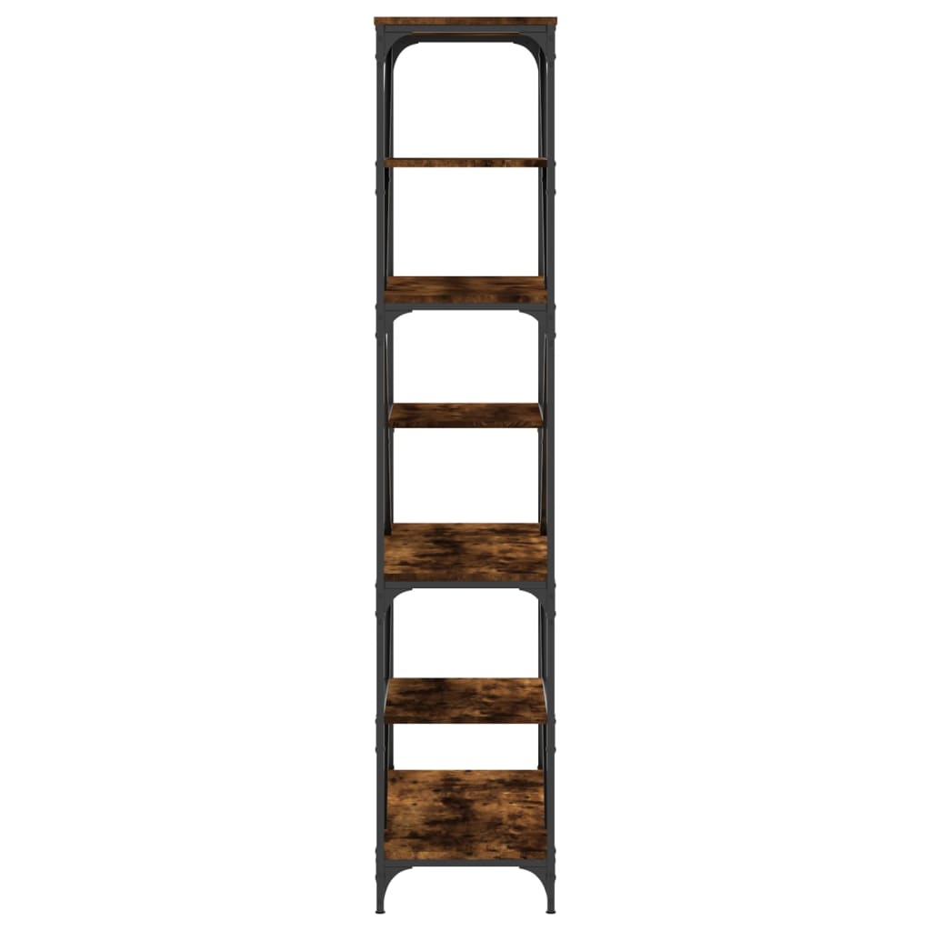 vidaXL Bücherregal Räuchereiche 91x36x176 cm Holzwerkstoff und Stahl