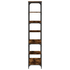 vidaXL Bücherregal Räuchereiche 91x36x176 cm Holzwerkstoff und Stahl