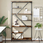 vidaXL Bücherregal Räuchereiche 91x36x176 cm Holzwerkstoff und Stahl