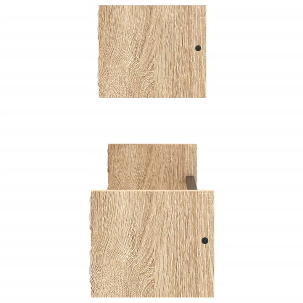vidaXL Wandregale mit Stangen 2 Stk. Sonoma-Eiche 60x16x14 cm