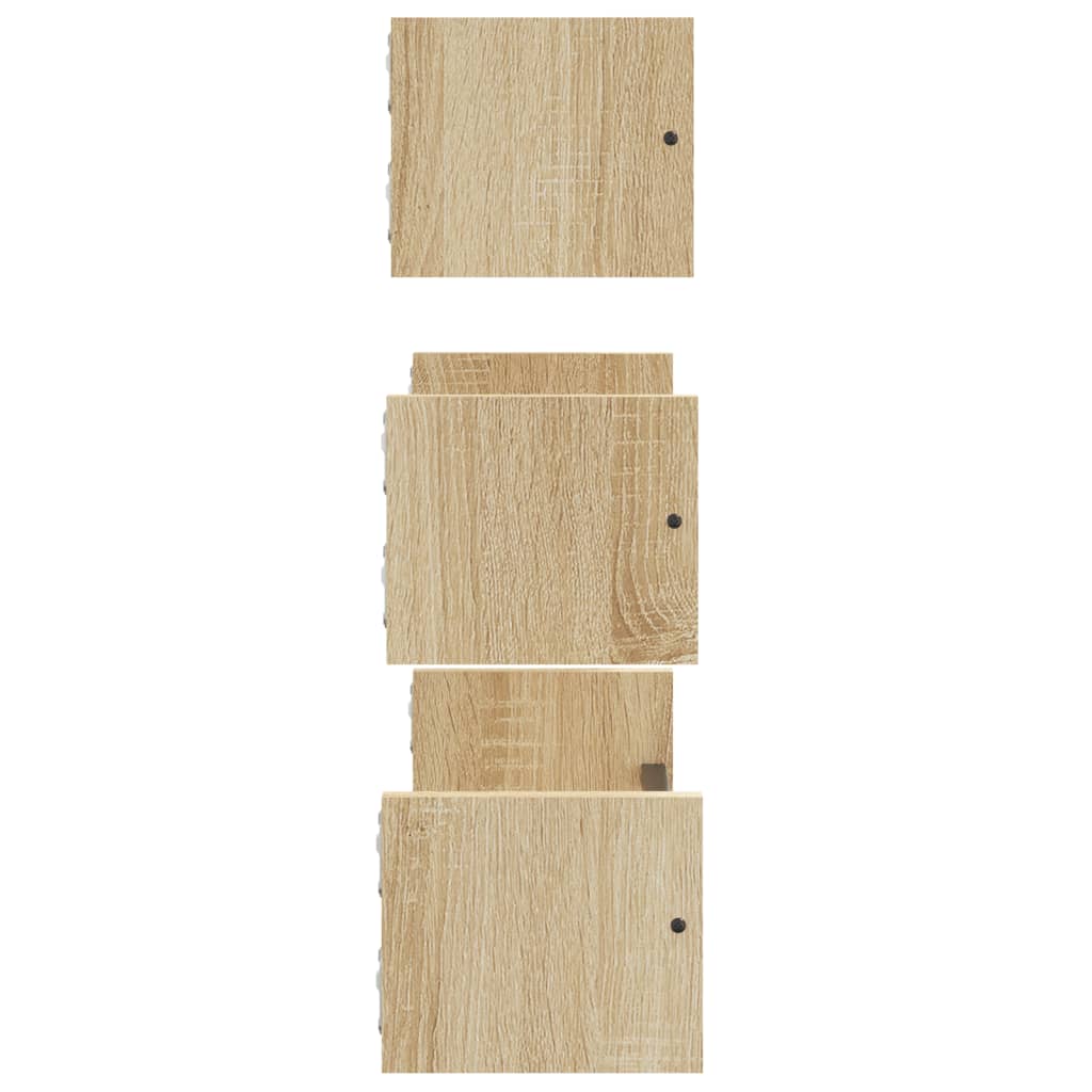 vidaXL 3-teiliges Wandregal-Set mit Stangen Sonoma-Eiche Holzwerkstoff
