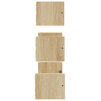 vidaXL 3-teiliges Wandregal-Set mit Stangen Sonoma-Eiche Holzwerkstoff