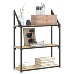 vidaXL Wandregal 3 Fächer Sonoma-Eiche 60x21x78,5 cm Holzwerkstoff