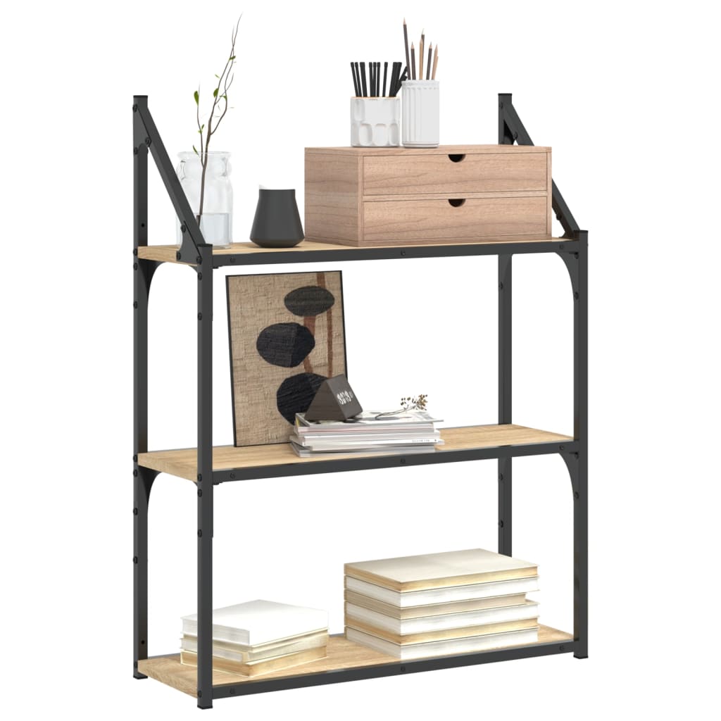 vidaXL Wandregal 3 Fächer Sonoma-Eiche 60x21x78,5 cm Holzwerkstoff