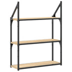 vidaXL Wandregal 3 Fächer Sonoma-Eiche 60x21x78,5 cm Holzwerkstoff