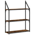 vidaXL Wandregal 3 Fächer Räuchereiche 60x21x78,5 cm Holzwerkstoff