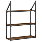 vidaXL Wandregal 3 Fächer Räuchereiche 60x21x78,5 cm Holzwerkstoff
