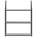 vidaXL Wandregal 3 Fächer Grau Sonoma 60x21x78,5 cm Holzwerkstoff