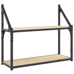 vidaXL 2-stöckiges Wandregal Sonoma-Eiche 60 x 21 x 51 cm Holzwerkstoff