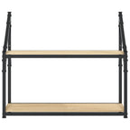 vidaXL 2-stöckiges Wandregal Sonoma-Eiche 60 x 21 x 51 cm Holzwerkstoff