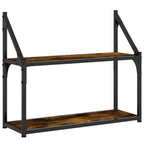 vidaXL Wandregal 2 Fächer Räuchereiche 60x21x51 cm Holzwerkstoff