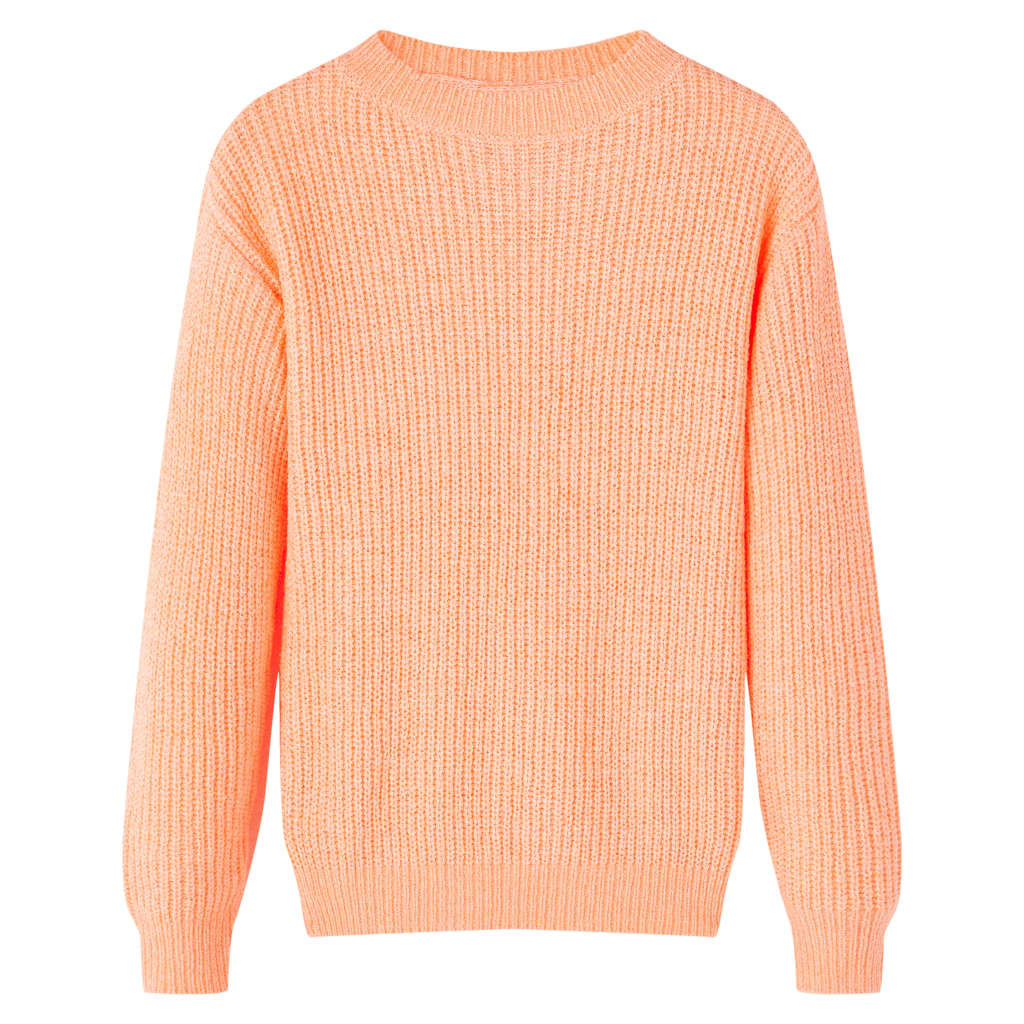 Kinderpullover Gestrickt Hellorange 128