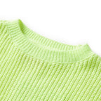 Kinderpullover Gestrickt Neongelb 116