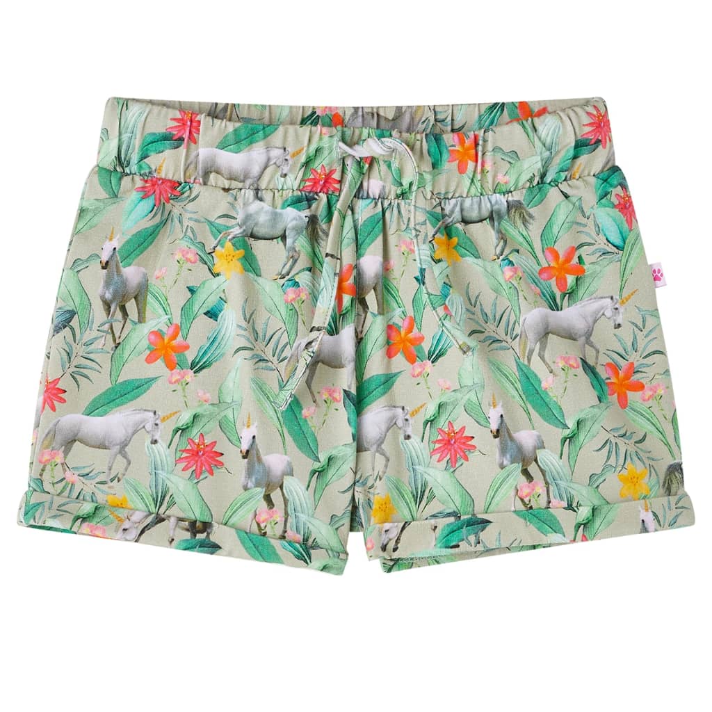 Kindershorts mit Kordelzug Hellkhaki Melange 116