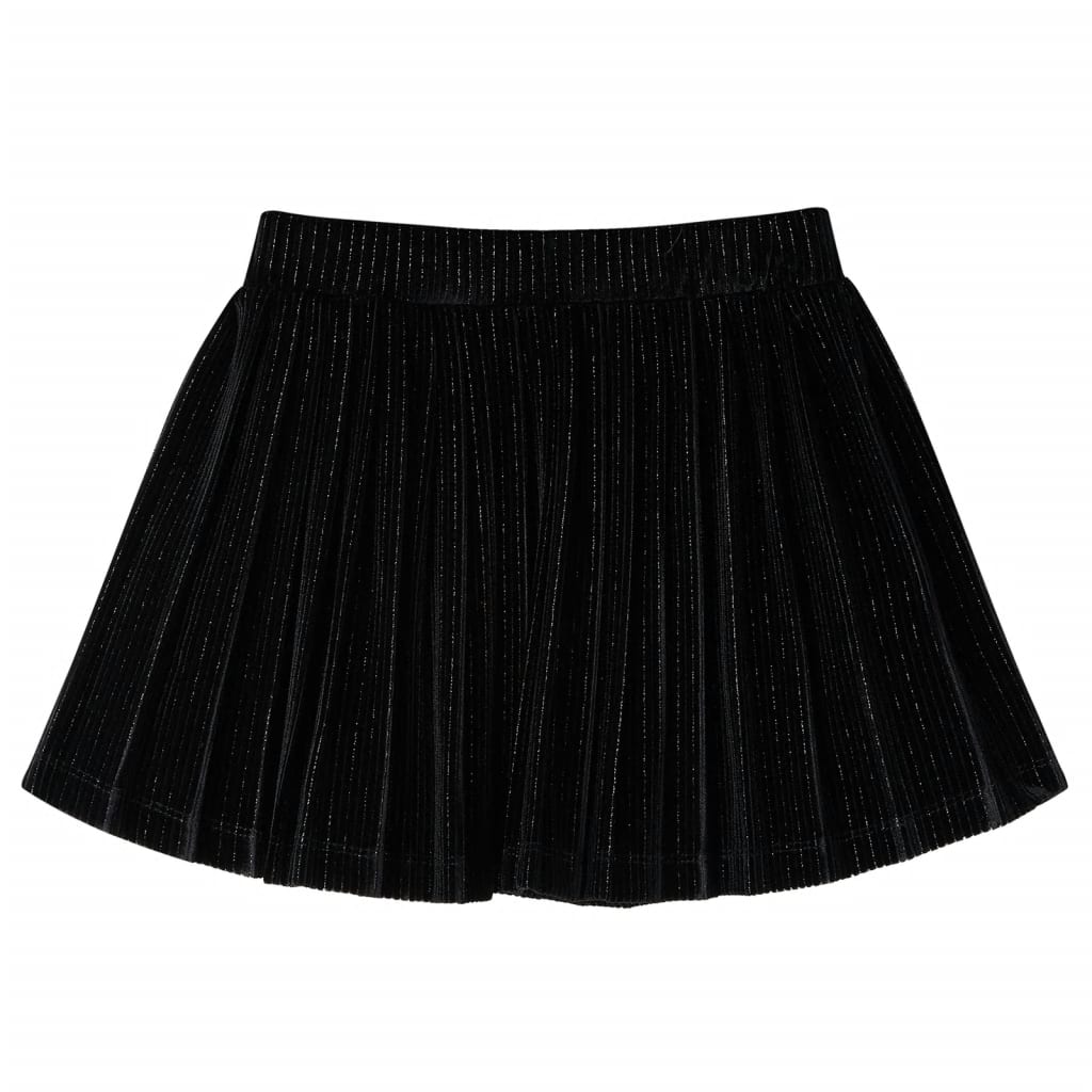 Kinder-Faltenrock mit Lurex Schwarz 128