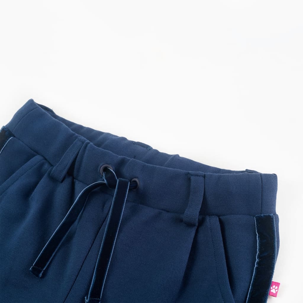 Kinderhose mit Schwarzen Zierleisten Marineblau 140