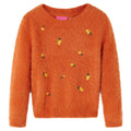Kinderpullover Gestrickt Dunkelorange 116