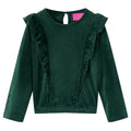 Kinderbluse mit Rüschen Dunkelgrün 128