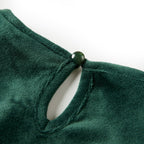 Kinderbluse mit Rüschen Dunkelgrün 140
