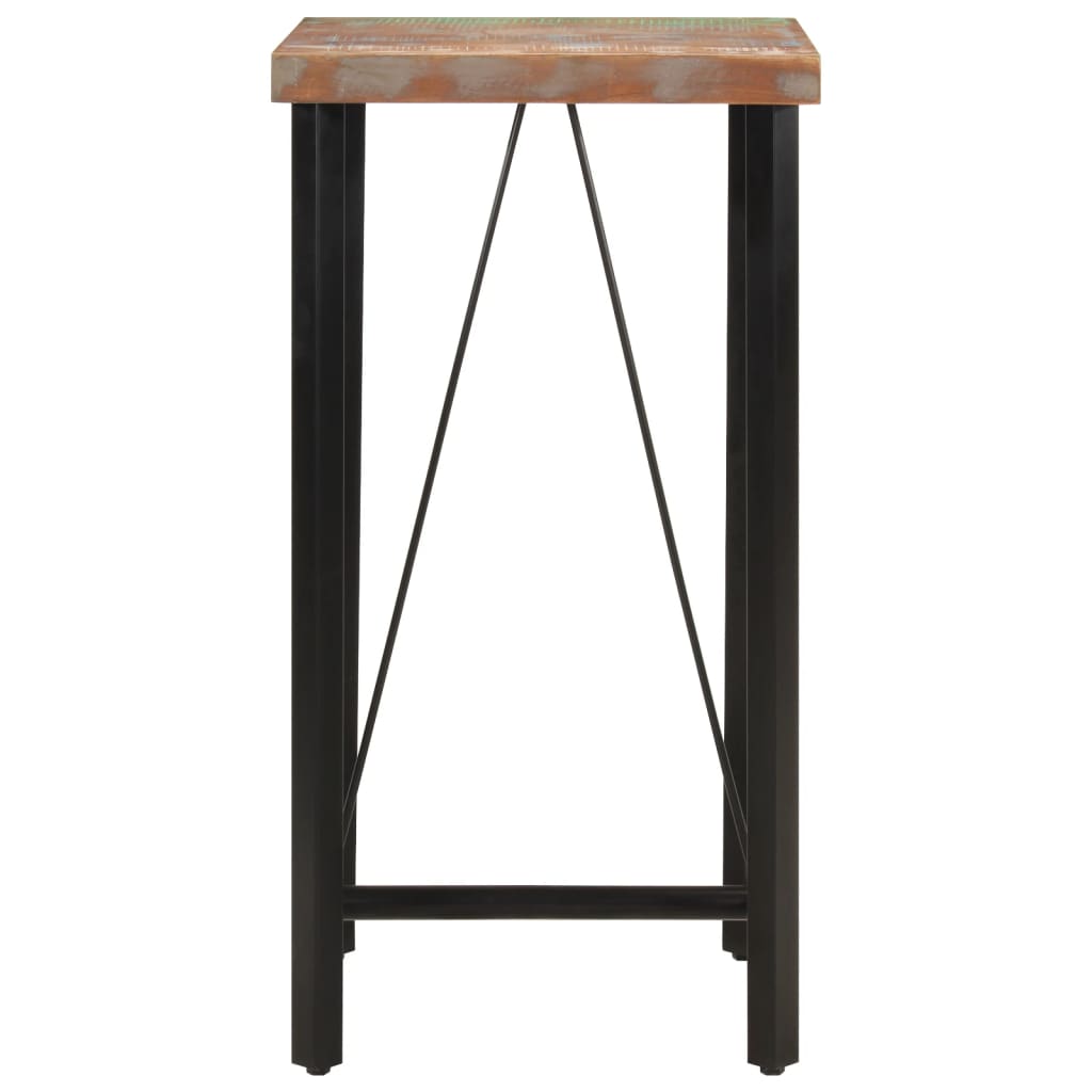 vidaXL Bartisch 55x55x107 cm Altholz Massiv und Eisen