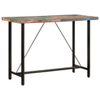 vidaXL Bartisch 55x55x107 cm Altholz Massiv und Eisen