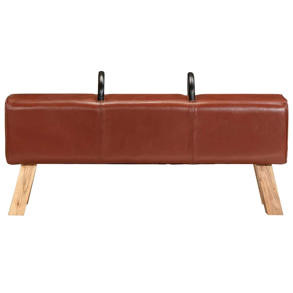 vidaXL Bank Turnbock-Design Braun 110 cm Echtleder