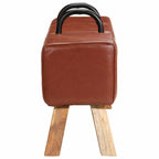 vidaXL Bank Turnbock-Design Braun 110 cm Echtleder